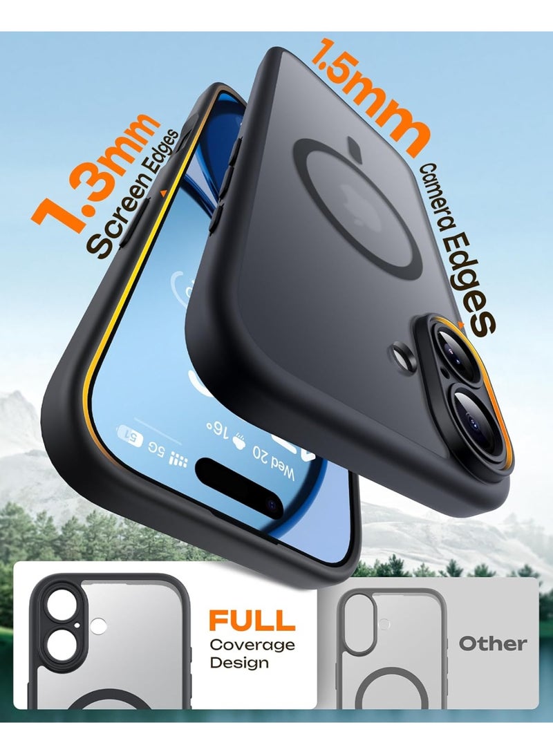 مناسبة لحالة واقية آيفون 17 ، وحماية الكاميرا الكاملة ، وحلقة مغناطيسية مدمجة ، وحماية ضد السقوط ، وحالة هاتف ماتي شبه شفافة ، مناسبة لآيفون 17 6.3 بوصة (أسود) - Image 2