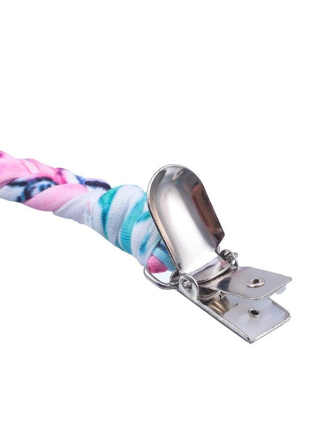 ONWON Onwon 4 Pieces Pacifier Clips for Infant Boys and Girls Universal Pacifier Holder Hand-Made Braided Soothie Leash for All Pacifiers Teething Drool Bibs (Gray, Yellow, White, Blue) - Image 2