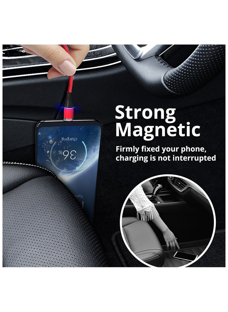 3 in 1 Magnetic Charging Cable 3A Fast Charging Compatible with Micro USB Type C and Lightning