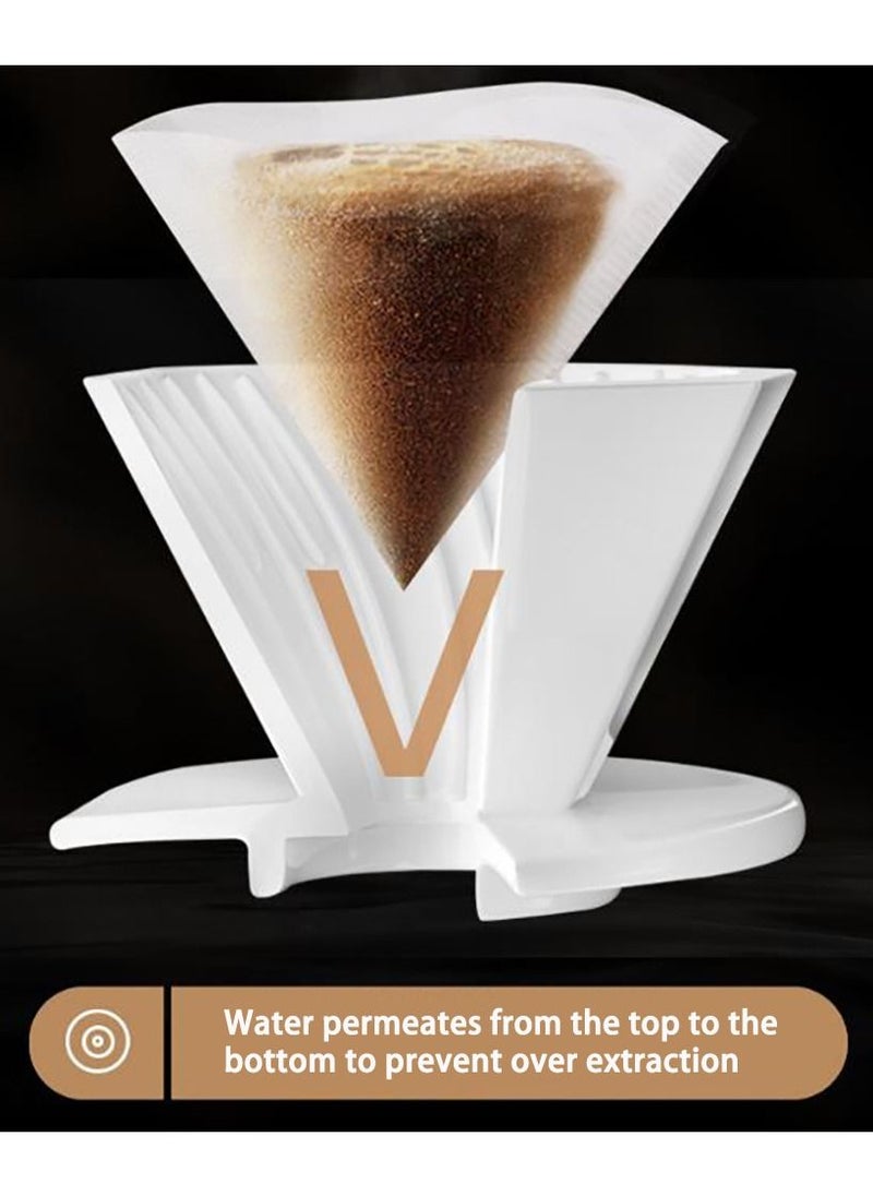 Y&D - Pour Over Coffee Maker Set,Coffee Kettle,Bean Grinder,Filter Cup,Filter Paper,Cup,Thermometers all in 1 Gift Box Black - Image 1