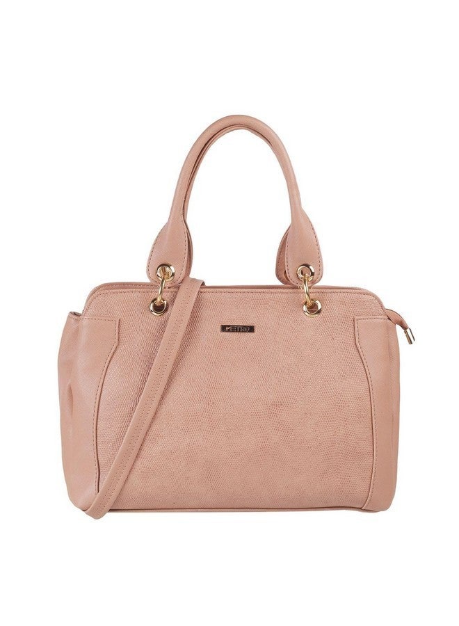 Metro Peach Faux Leather Premium Zipper Casual Shoulder Bag For Women - Image 1