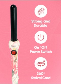 Couture Hair Pro Ceramic Hair Curler 25 Mm- Spring Flowers -Fast Heatup, Premium Salon Quality - Long Lasting And Well Defined Curls  - Image 4
