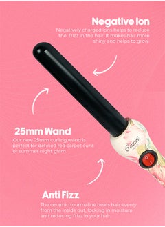 Couture Hair Pro Ceramic Hair Curler 25 Mm- Spring Flowers -Fast Heatup, Premium Salon Quality - Long Lasting And Well Defined Curls  - Image 2