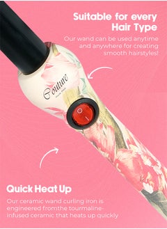 Couture Hair Pro Ceramic Hair Curler 25 Mm- Spring Flowers -Fast Heatup, Premium Salon Quality - Long Lasting And Well Defined Curls  - Image 3