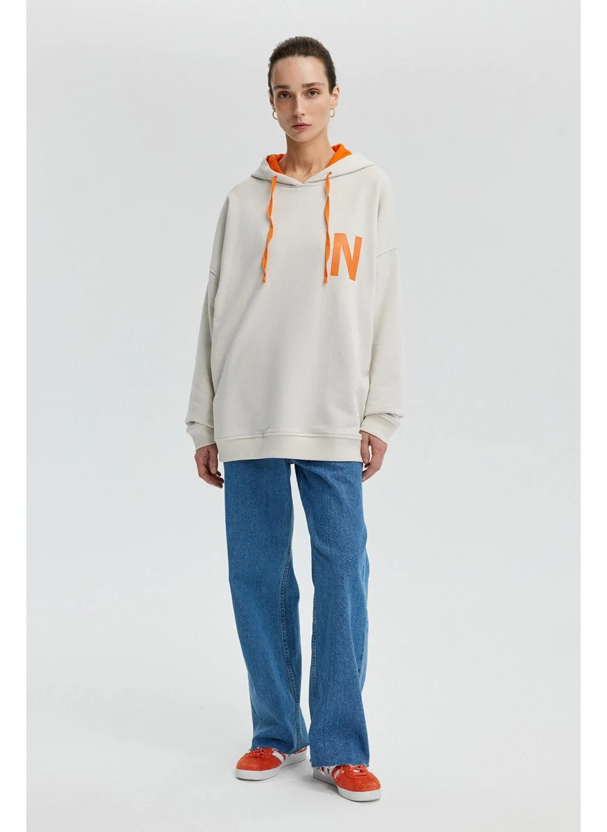 Touche Letter Printed Oversized Sweatshirt