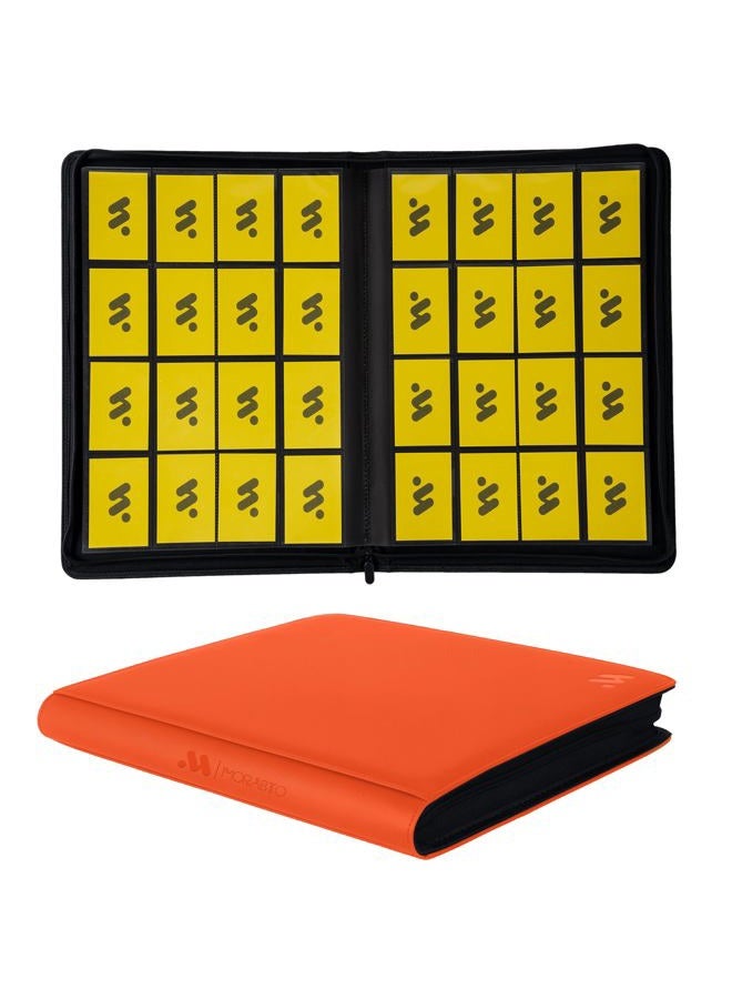 MORABTO Card Binder 16 Pocket,Trading Card Binder Holds up to 1408 Cards with 44 Sleeves,Zipper Card Holder Album Compatible with TCG Card/Game Cards/Sports Card-Orange - Image 1