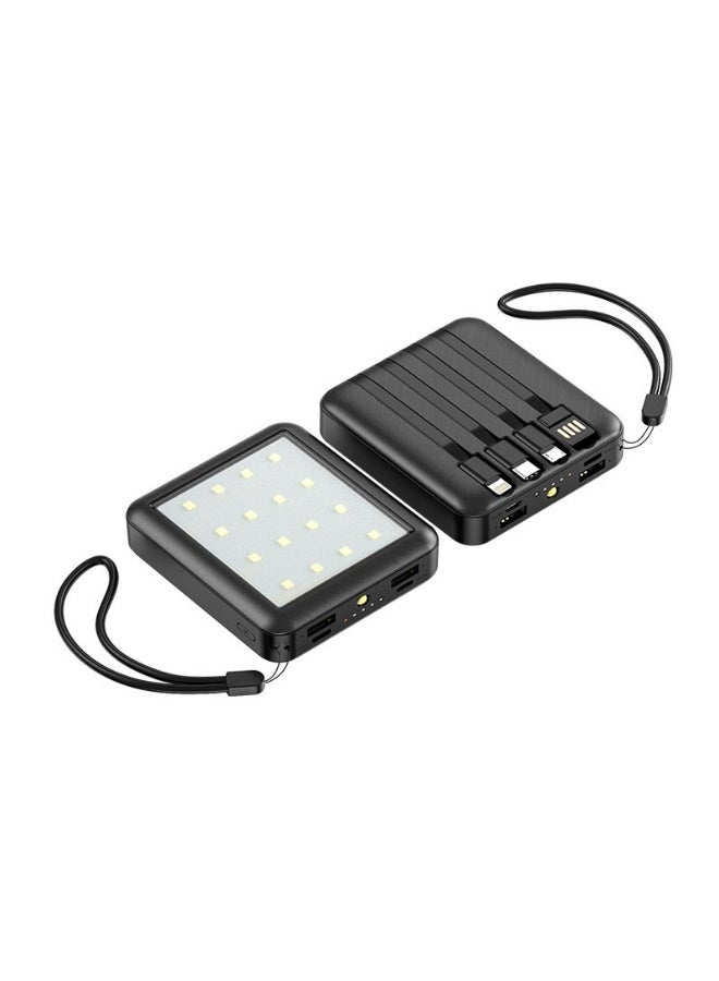 20000mAh Portable Power Bank with Mini Camping Light - High Capacity, Built-in Four-Wire Design for Outdoor Use - Image 1