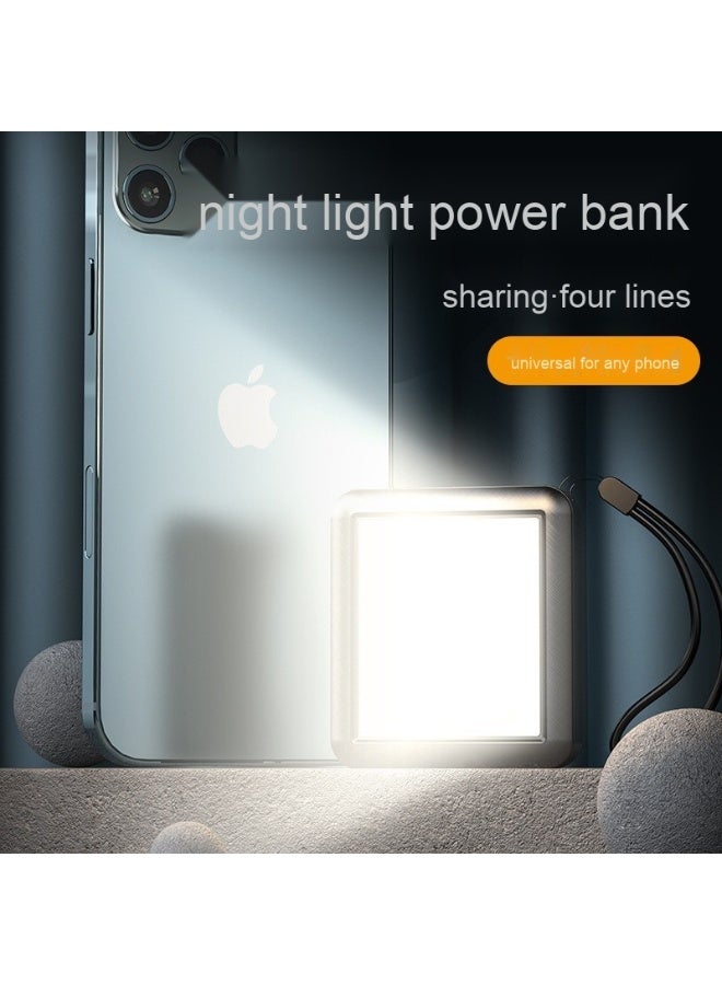 20000mAh Portable Power Bank with Mini Camping Light - High Capacity, Built-in Four-Wire Design for Outdoor Use - Image 3