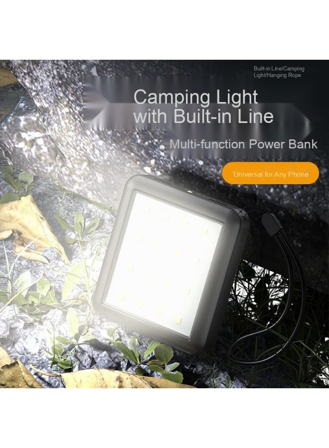 20000mAh Portable Power Bank with Mini Camping Light - High Capacity, Built-in Four-Wire Design for Outdoor Use - Image 2