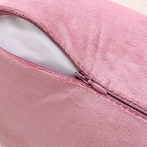 NiNi ALL Decorative Throw Pillow Covers Velvet Soft for Couch Sofa Bedroom Living Room Outdoor Pack of 2 20x20 Inch Pink - Image 5