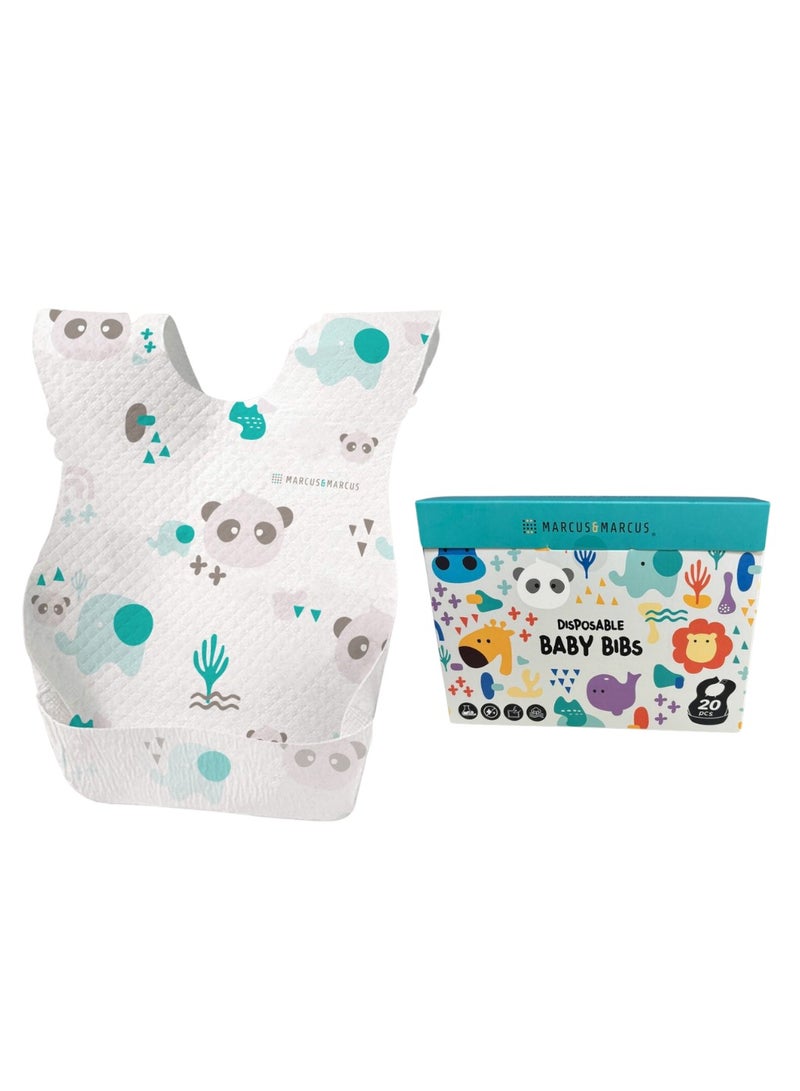 Marcus & Marcus Disposable Bibs Pack of 20 Ollie & Pebble - Image 1