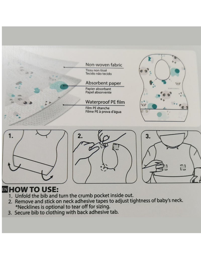 Marcus & Marcus Disposable Bibs Pack of 20 Ollie & Pebble - Image 3