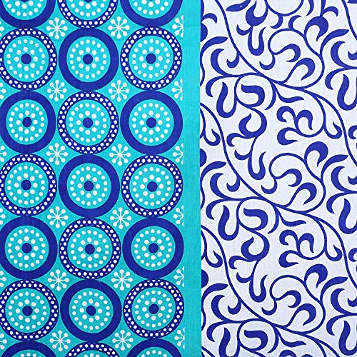 ART WORLD Double Bed Sheet with Pillow Covers Pure Cotton Rajasthani Jaipuri Traditional Printed Bed Cover ( Queen Size, Blue,Polka Dots) - Image 4