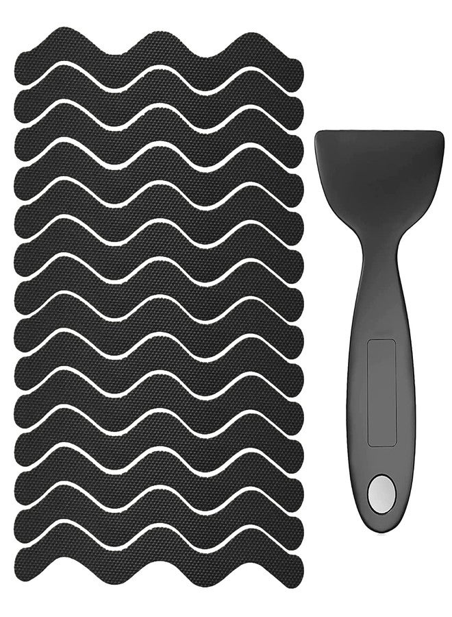 Ding Xi Bathroom Tub Anti-Slip Stickers 24 Pack Safety Tub Strip Decals with Premium Scraper for Tub Shower Stair Ladder Boat (Black) - Image 1