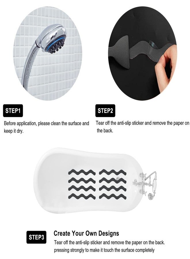 Ding Xi Bathroom Tub Anti-Slip Stickers 24 Pack Safety Tub Strip Decals with Premium Scraper for Tub Shower Stair Ladder Boat (Black) - Image 3