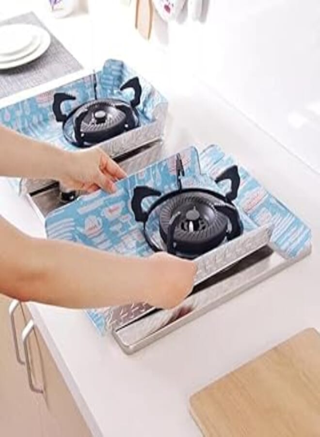 one year warranty_4 Pieces Reusable Square Aluminum Foil Cover - Multicolor