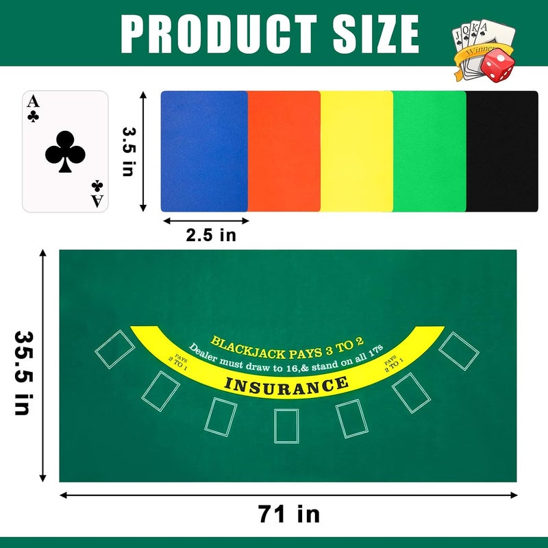 Aoriher Blackjack Game Combo Set with 6 Deck Automatic Shuffler, Discard Holder, and Felt Layout - Image 3