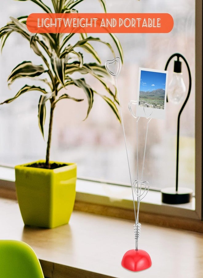 Tinksky Picture Stand-4 Clip Heart Photo Holder Card Note Memo Clip Tree Place Cards Holder - Image 2