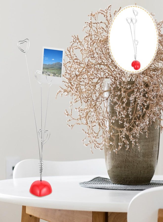 Tinksky Picture Stand-4 Clip Heart Photo Holder Card Note Memo Clip Tree Place Cards Holder - Image 3