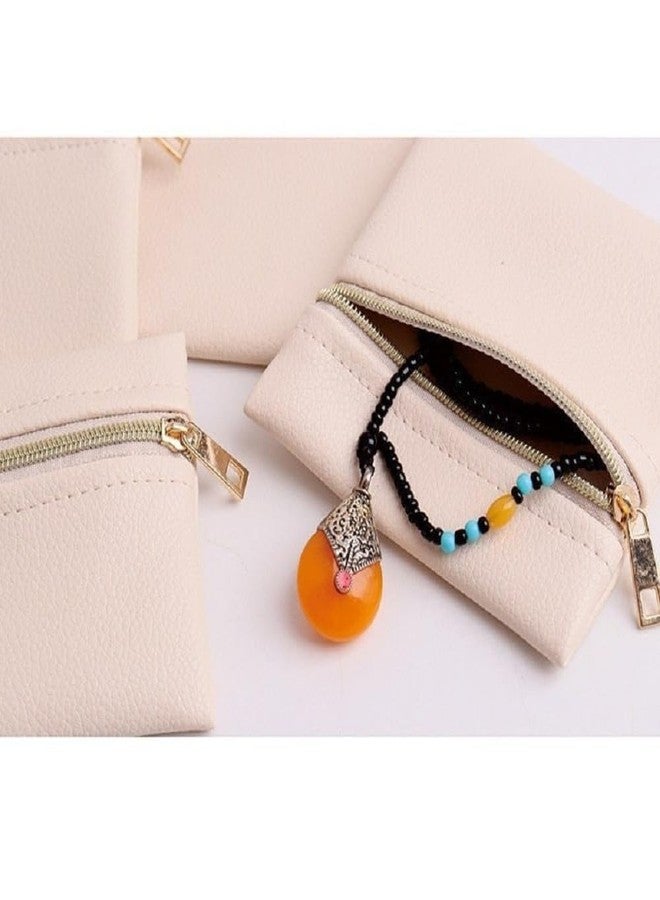 Naivete Leather Jewelry Storage Zipper Bags For Earrings, Rings, Bracelets, (Pack Of 1, Multi Colour) - Image 3