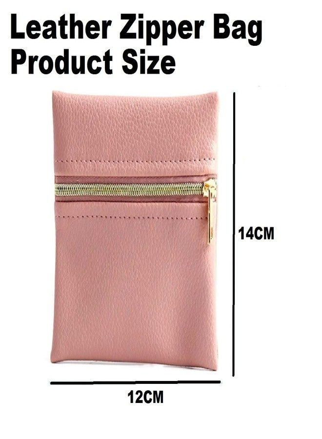 Naivete Leather Jewelry Storage Zipper Bags For Earrings, Rings, Bracelets, (Pack Of 1, Multi Colour) - Image 2