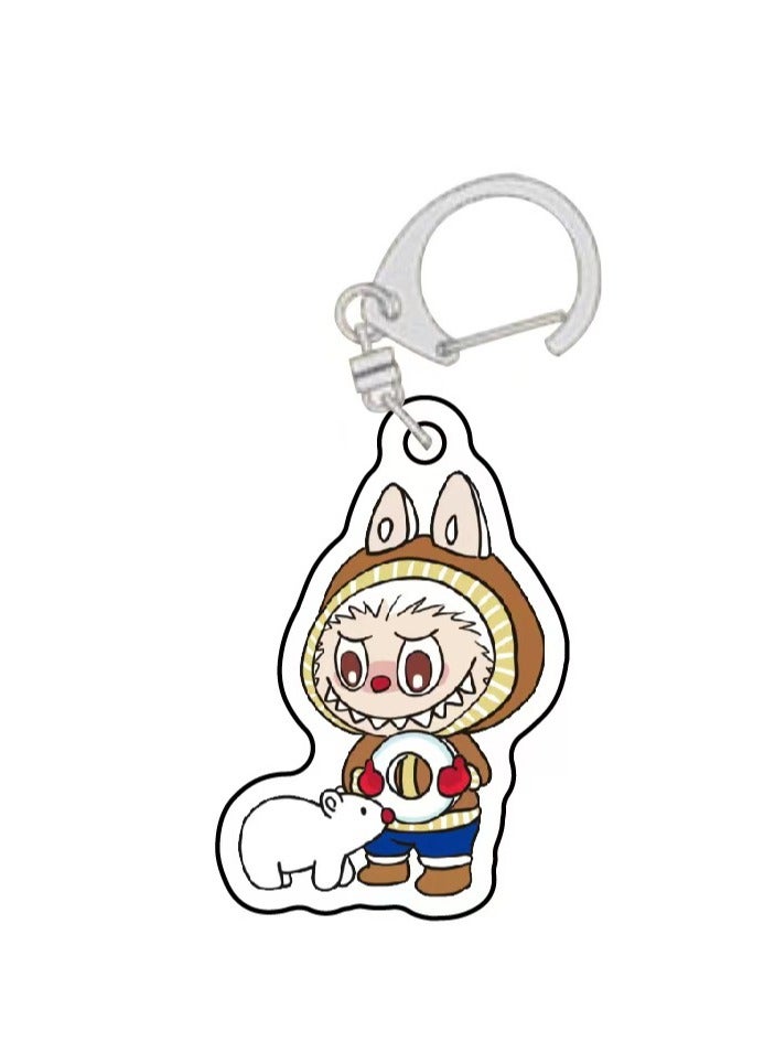 Generic LABUBU Acrylic Keychain Quirky Monster Double-Sided Cartoon Charm Accessories for Backpacks, Luggage & Gift Decor 
