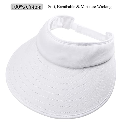 CAMOLAND Sun Visor Hats Women Large Brim Summer UV Protection Beach Cap White - Image 2