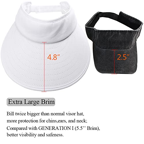 CAMOLAND Sun Visor Hats Women Large Brim Summer UV Protection Beach Cap White - Image 4