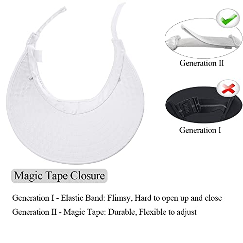 CAMOLAND Sun Visor Hats Women Large Brim Summer UV Protection Beach Cap White - Image 3