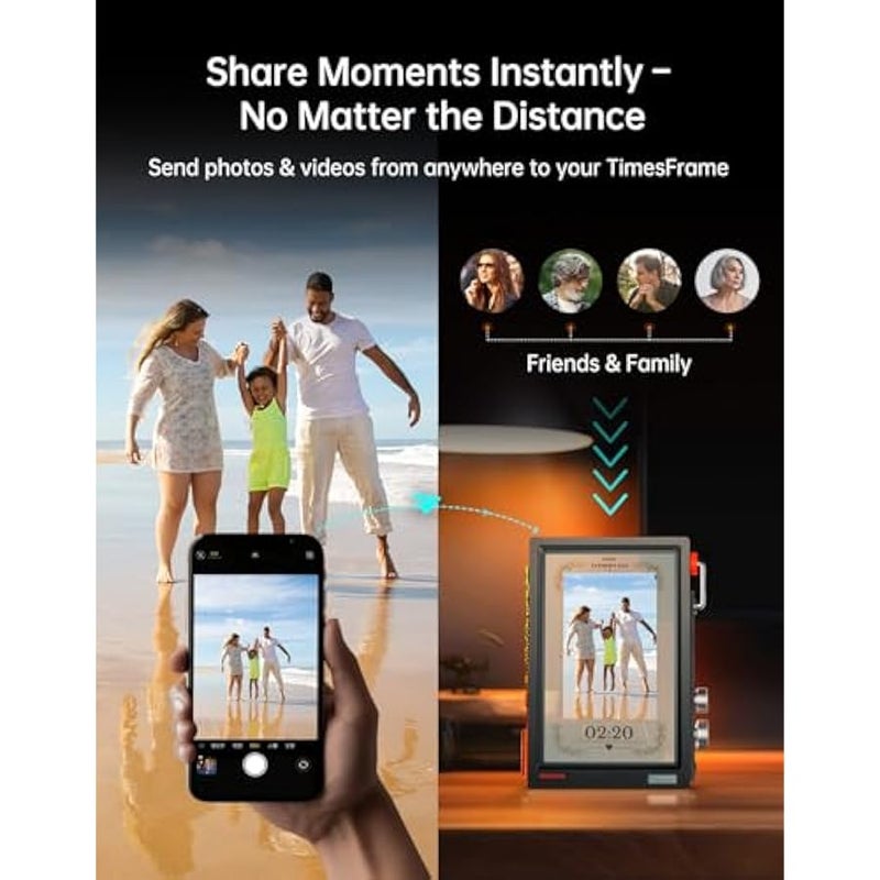 Divoom Times Frame-10.1 Digital Picture Frame Transparent IPS Smart Linux OS with RGBLED Rotary Knob WiFi 64GB 400+Clock Faces Widget 50+API Feeds Gift Mode Pixel Art Community Personalized Display - Image 3