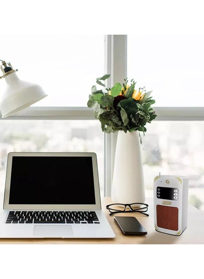 سماعة قرآن حائطية مع بلوتوث وراديو FM مشغل صوت القرآن الكريم 16 ترجمة لغوية USB وتحكم عن بعد تلاوة وتفسير القرآن الكريم بوضوح SQ-669 - Image 4