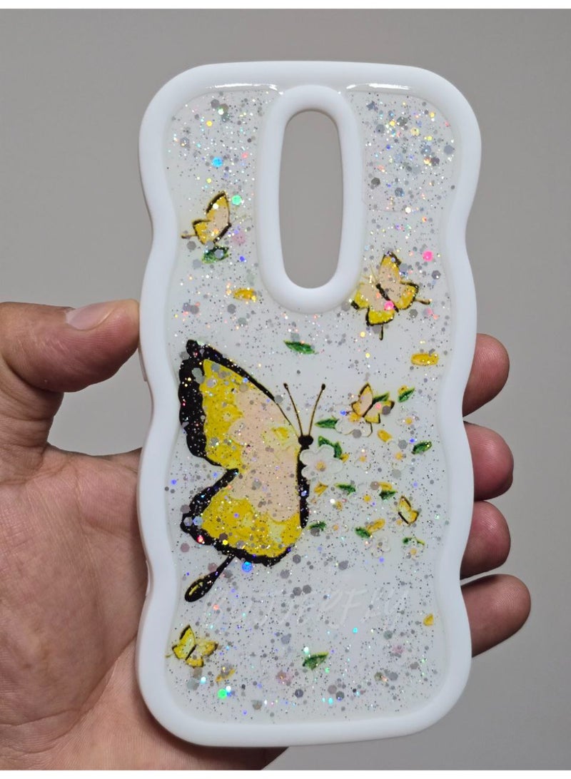 غطاء خلفي مطبوع عليه فراشه و مكتوب عليه Butterfly متوافق  مع هاتف اوبو F11 - Image 1