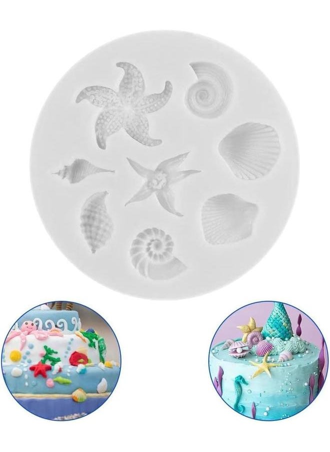 yongsheng DIY Sea Creatures Conch Starfish Shell Silicone Molds Cake Decorating Fondant Cake Candy Creative Chocolate Shell Baking Mold  - Image 1