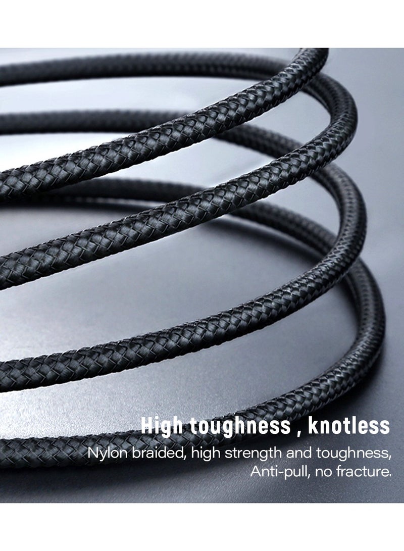 DOIT 3A Nylon Braided Charging Data Cable [Type USB to C], Fast Data Transmission Sync & Charging Speed upto 480mbps, Universal Compatibility| See Through Design With Intelligent Display Lamp [150 cm] - Image 3