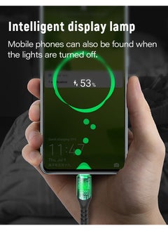 DOIT 3A Nylon Braided Charging Data Cable [Type USB to C], Fast Data Transmission Sync & Charging Speed upto 480mbps, Universal Compatibility| See Through Design With Intelligent Display Lamp [150 cm]  - Image 5