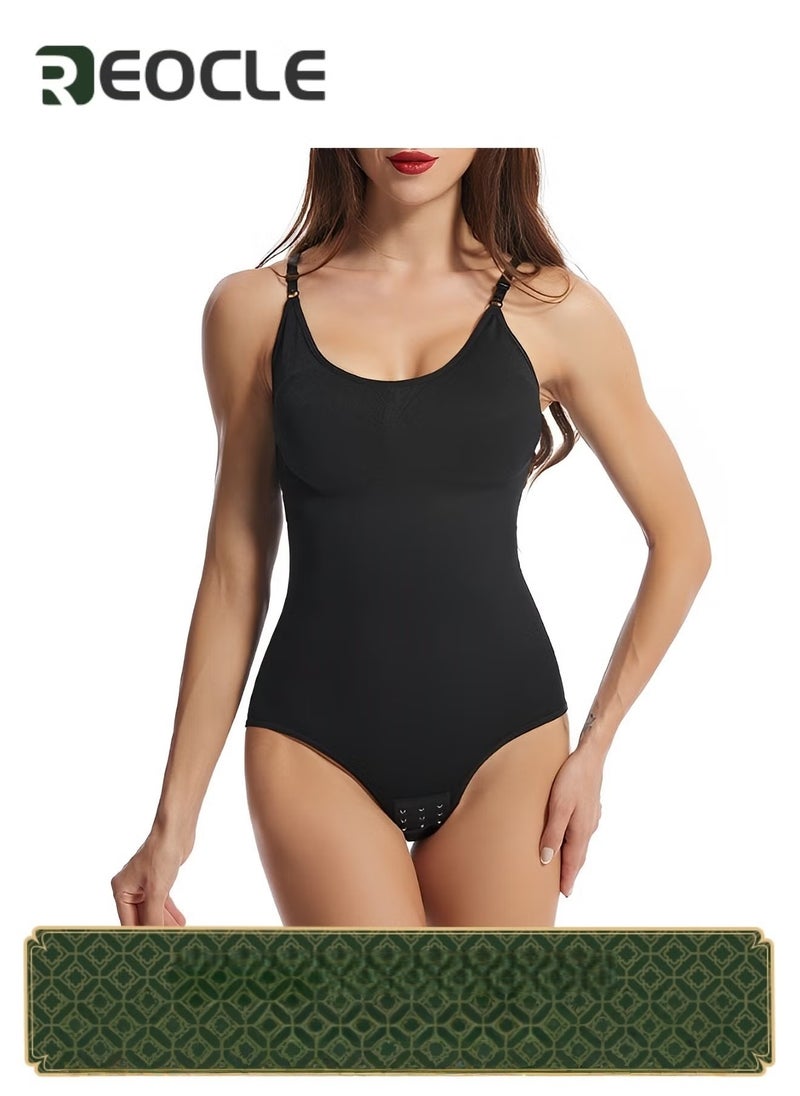 REOCLE Women's Shapewear Bodysuit Tummy Control Body Shaper Seamless Sculpting Waist Bodysuit Spaghetti Strap Shapewear - Image 1