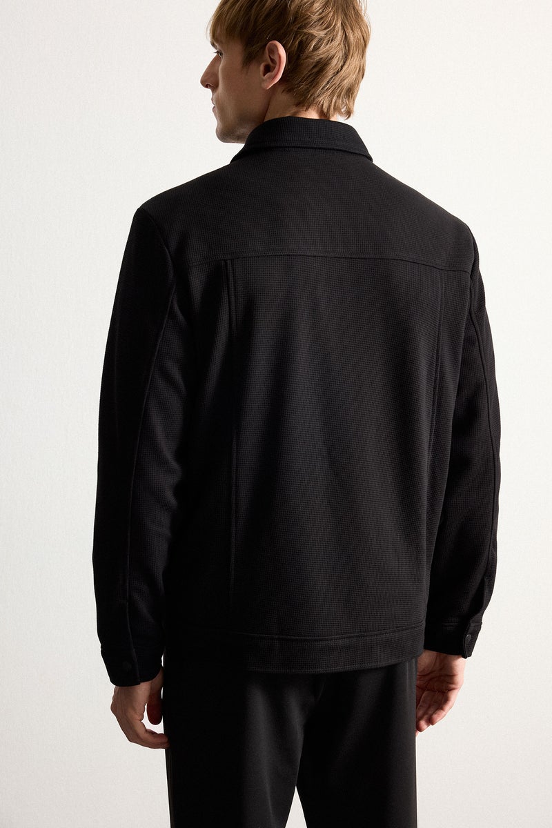 DeFacto Black Man Regular Fit Polo Collar Jacket Casual - Image 5