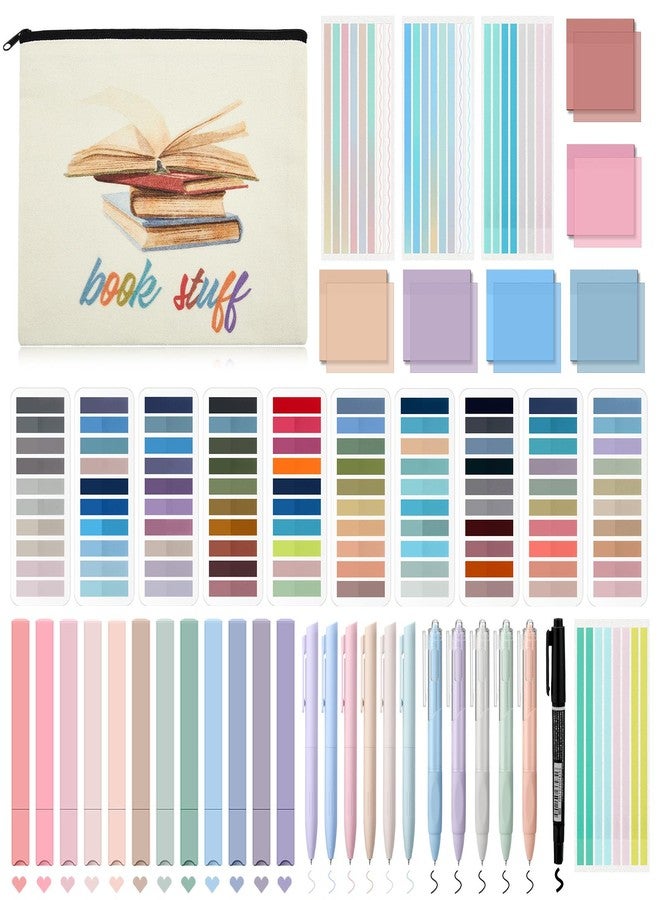 Trandraft Book Annotation Kit, Bible Study Journaling Kit, 12 Pastel Highlighters, 11 Gel Pen, Pencil Case, 2640 Pcs Sticky Tabs for Bible Study Textbooks Journaling and Book Lover(Square) - Image 1