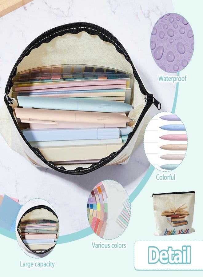 Trandraft Book Annotation Kit, Bible Study Journaling Kit, 12 Pastel Highlighters, 11 Gel Pen, Pencil Case, 2640 Pcs Sticky Tabs for Bible Study Textbooks Journaling and Book Lover(Square) - Image 4