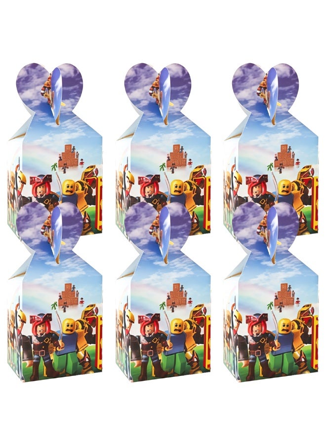 ROBLOX 12PCS Roblox Themed Candy Boxes with Handle – Pixel Style Party Favor Treat Boxes, Cute Gift Boxes for Kids Birthday Party Supplies, Goodie Boxes for Roblox Party Decorations - Image 1
