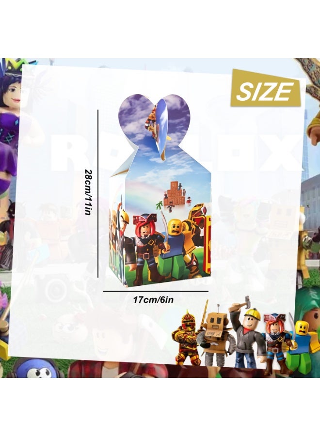 ROBLOX 12PCS Roblox Themed Candy Boxes with Handle – Pixel Style Party Favor Treat Boxes, Cute Gift Boxes for Kids Birthday Party Supplies, Goodie Boxes for Roblox Party Decorations - Image 3