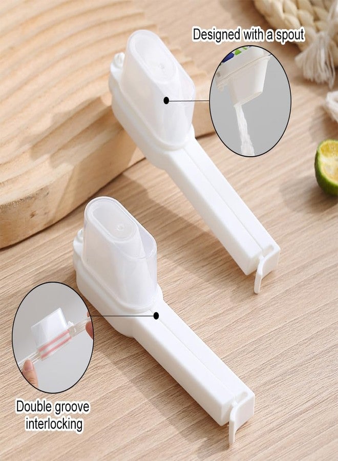 DONGKER Bag Clips with Pour Spout,4/6 PCS PP Food Storage Sealing Clips for Kitchen Food Storage Pouring Sealing Organization - Image 2