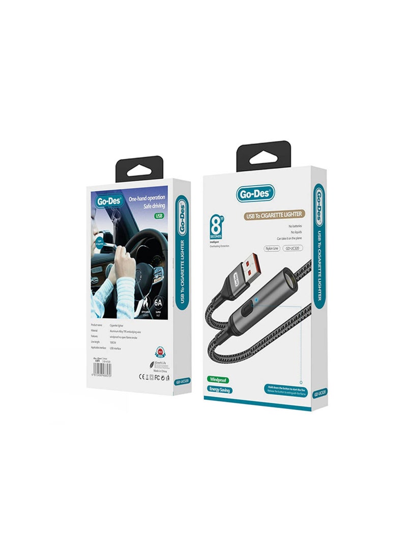 جو-ديز Go-Des USB إلى ولاعة السجائر-GD-UC320 - أسود - Image 2