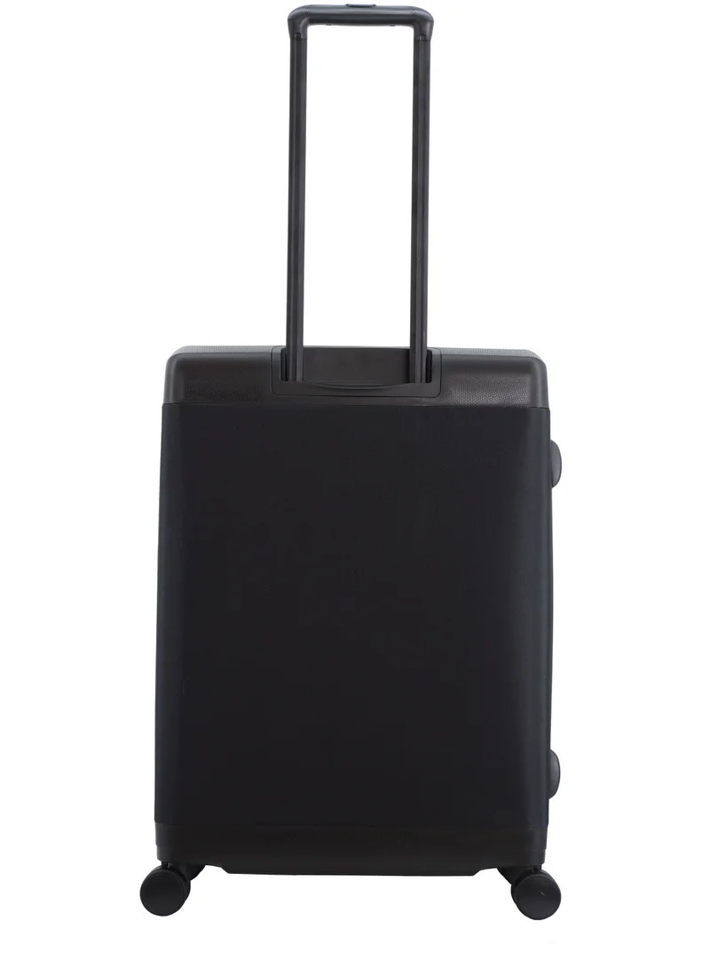 Discovery Discovery Motion PP and Polyester Medium Check-In Luggage Black, Durable Lightweight Unbreakable Suitcase, 4 Double Wheel With TSA Lock Trolley Bag (24 Inch).