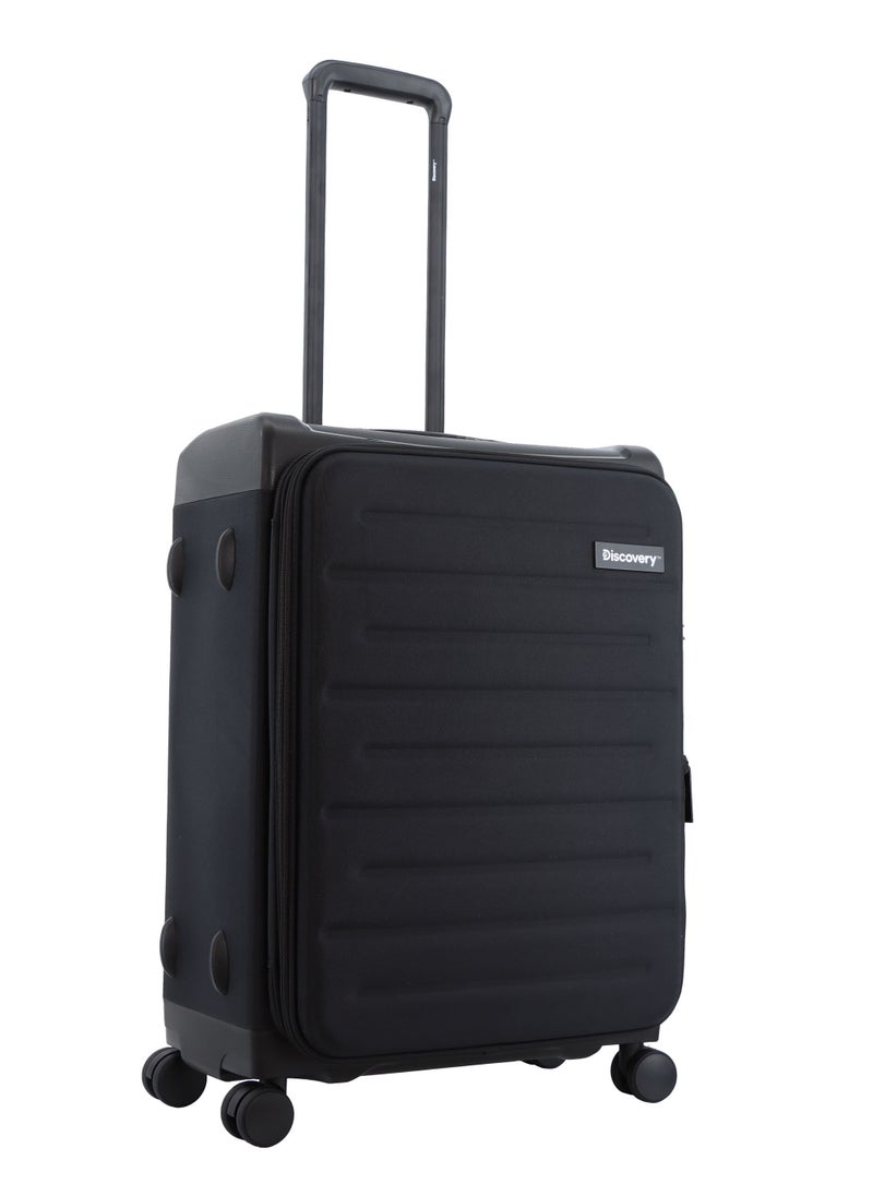 Discovery Motion PP and Polyester Medium Check-In Luggage Black, Durable Lightweight Unbreakable Suitcase, 4 Double Wheel With TSA Lock Trolley Bag (24 Inch). - pzsku/Z80B497DA1A77CA92AB8FZ/45/_/1720613670/ccca2db0-edcb-4d02-83e3-4ab5e809a153