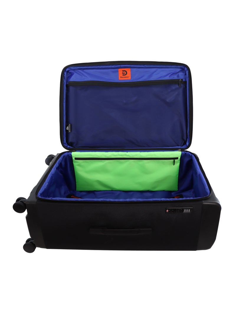 Discovery Motion PP and Polyester Medium Check-In Luggage Black, Durable Lightweight Unbreakable Suitcase, 4 Double Wheel With TSA Lock Trolley Bag (24 Inch). - pzsku/Z80B497DA1A77CA92AB8FZ/45/_/1720614173/e50ef477-40d9-48ce-aa05-f79645091bca