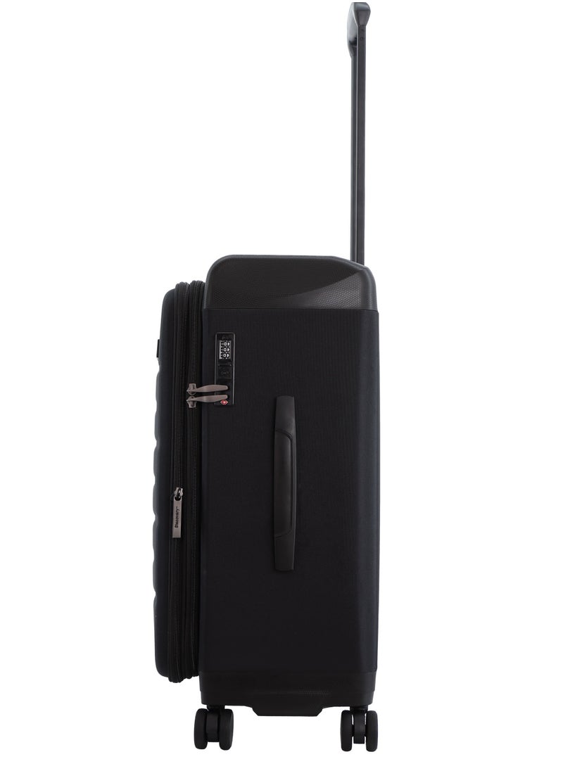 Discovery Motion PP and Polyester Medium Check-In Luggage Black, Durable Lightweight Unbreakable Suitcase, 4 Double Wheel With TSA Lock Trolley Bag (24 Inch). - pzsku/Z80B497DA1A77CA92AB8FZ/45/_/1720614725/73ca3a94-2293-4f6f-bd82-08b33200b74e