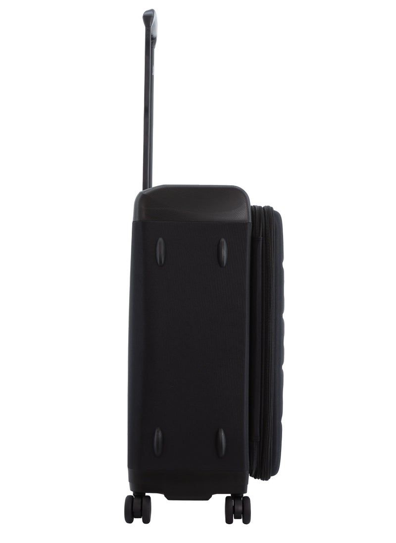 Discovery Motion PP and Polyester Medium Check-In Luggage Black, Durable Lightweight Unbreakable Suitcase, 4 Double Wheel With TSA Lock Trolley Bag (24 Inch). - pzsku/Z80B497DA1A77CA92AB8FZ/45/_/1720614784/3e71a885-c714-4824-a80e-3a4ef53a571f
