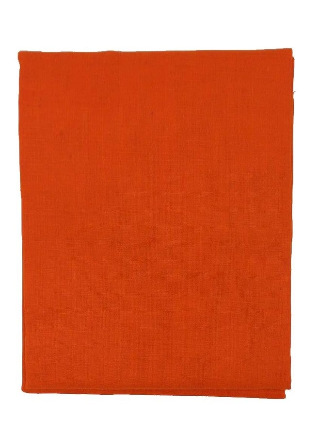 Karmaware® Orange Pooja Aasan Cloth for mandir- 1.25 Metre - Pure Cotton Orange Puja Kapda. - Image 1