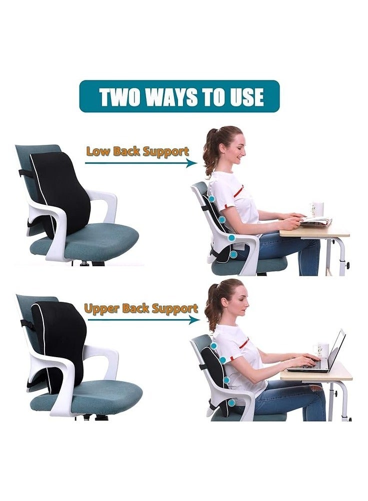 Car Back Cushion Lumbar Support Pillow for Home, Office, Car, Black Large Wheelchair and Computer Gaming Chair - Image 2